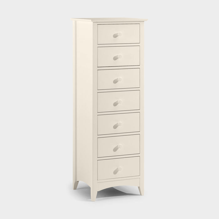 Cabana 7 Drawer Narrow Chest Stone White