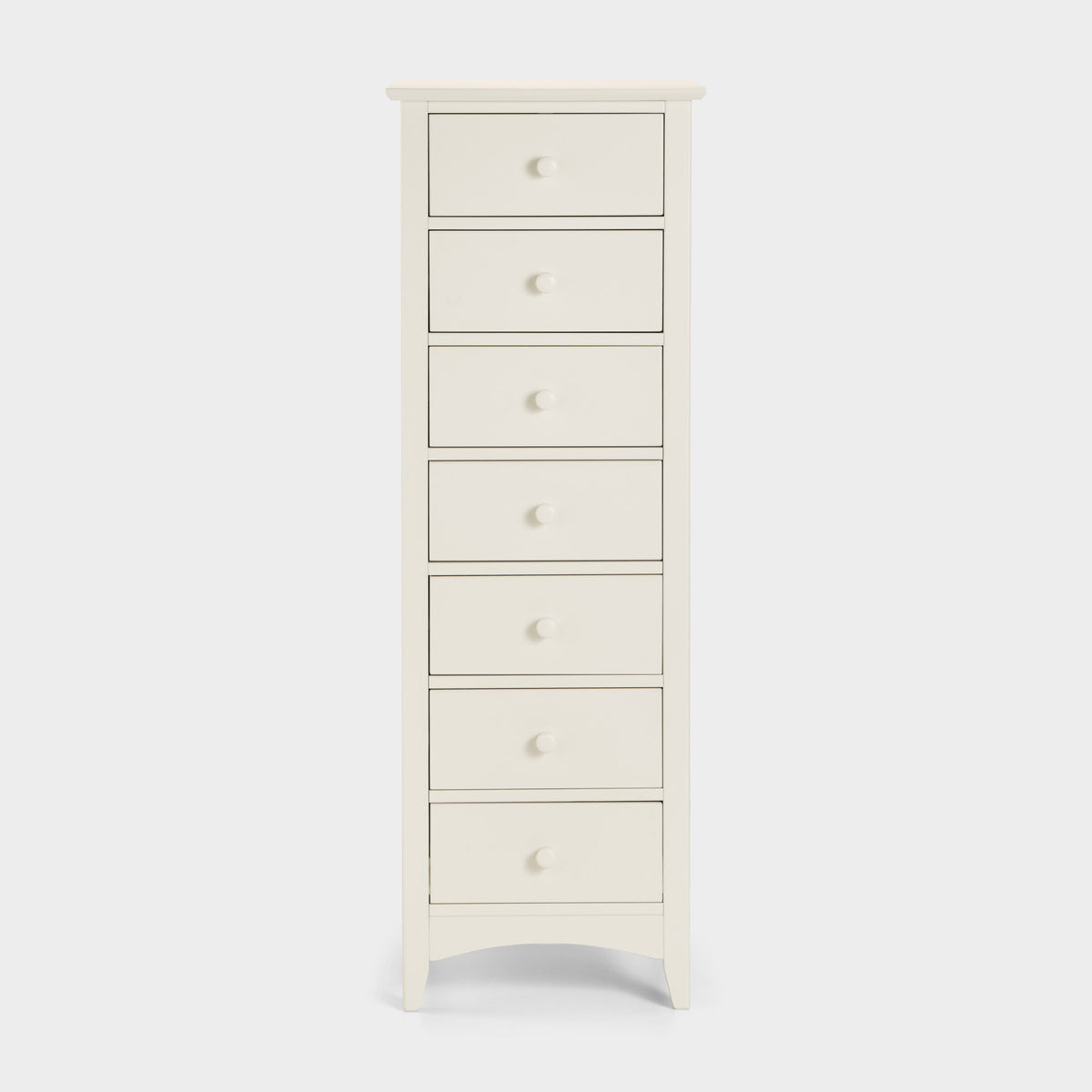 Cabana 7 Drawer Narrow Chest Stone White