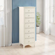 Cabana 7 Drawer Narrow Chest Stone White