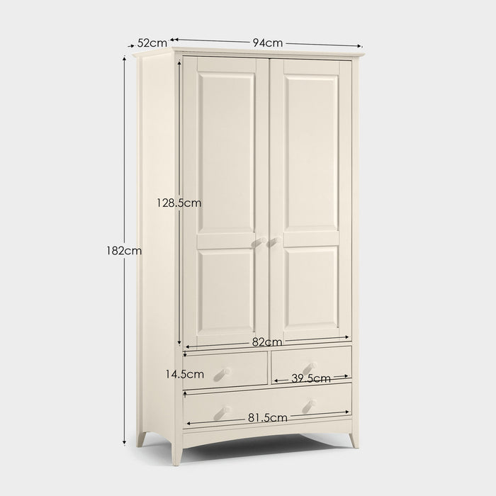 Cabana Combination Wardrobe Stone White