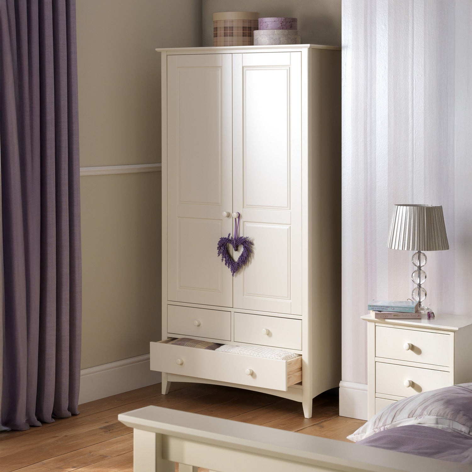 Cabana Combination Wardrobe Stone White