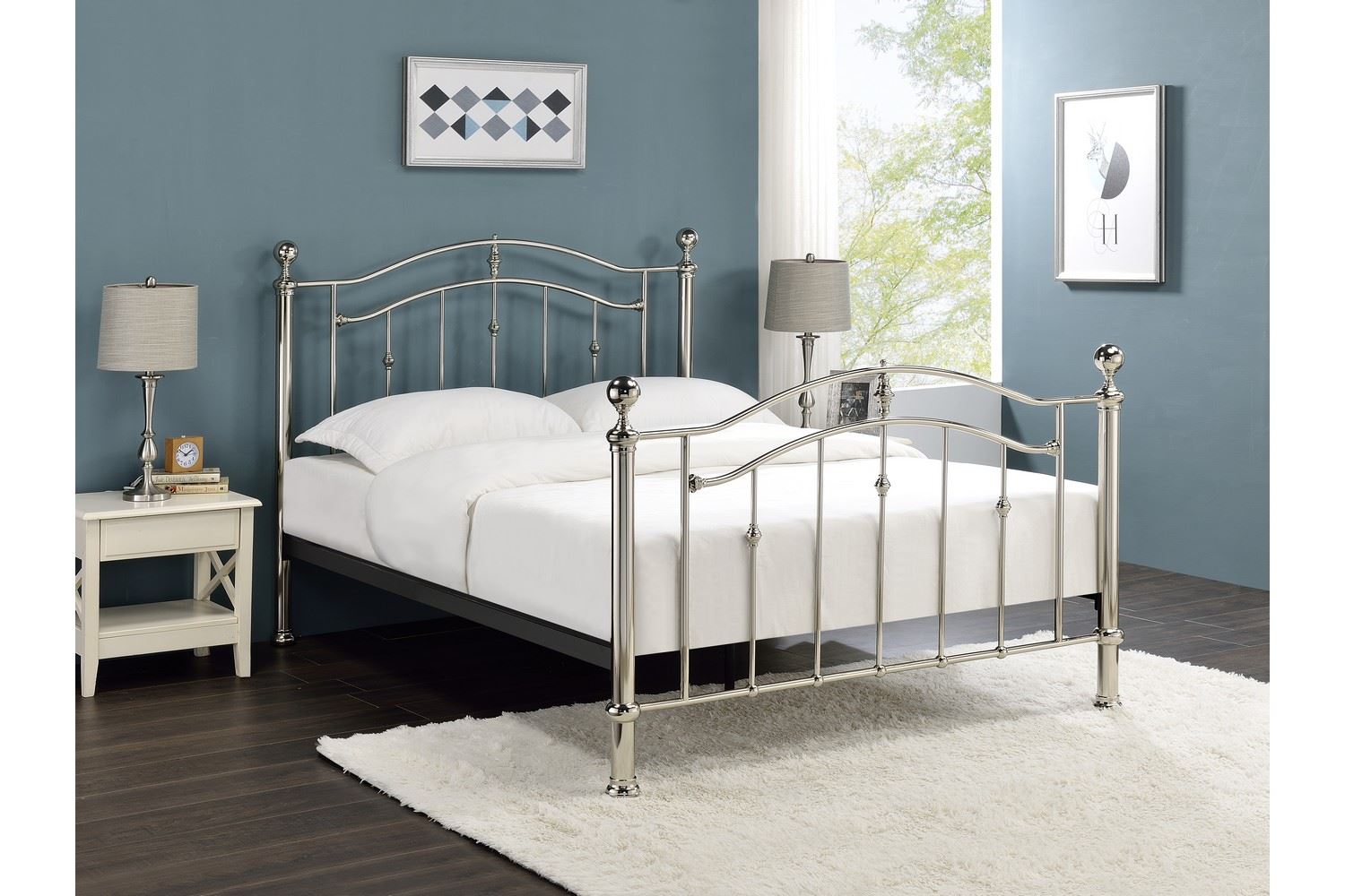 Callisto Bed Frame King Chrome