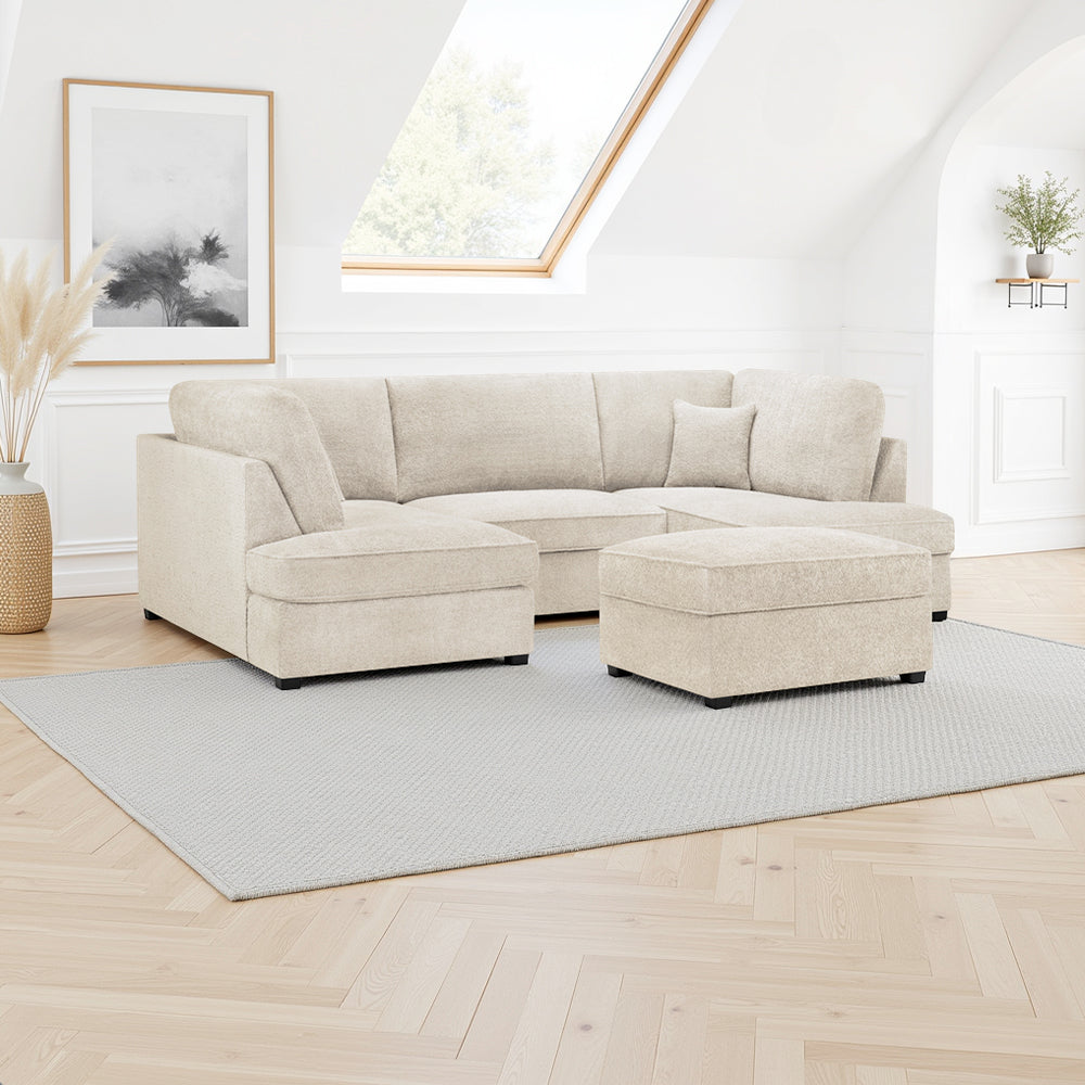 Carnaby U-Shape Boucle Sofa in Beige