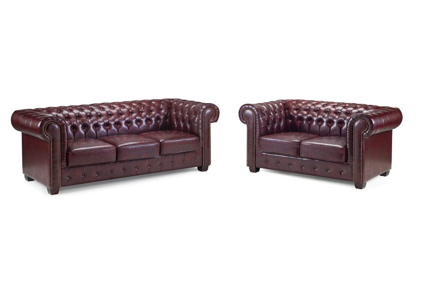 Chesterfield Sofa Oxblood Red 3+2 Set