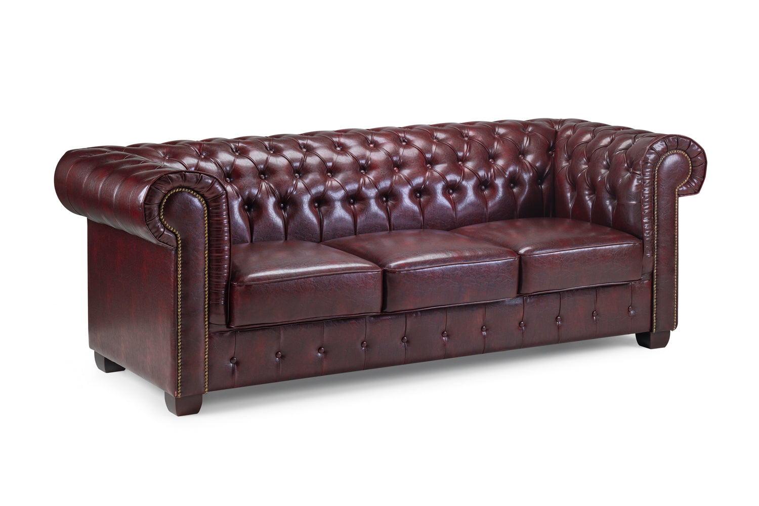 Chesterfield Sofa Oxblood Red 3 Seater