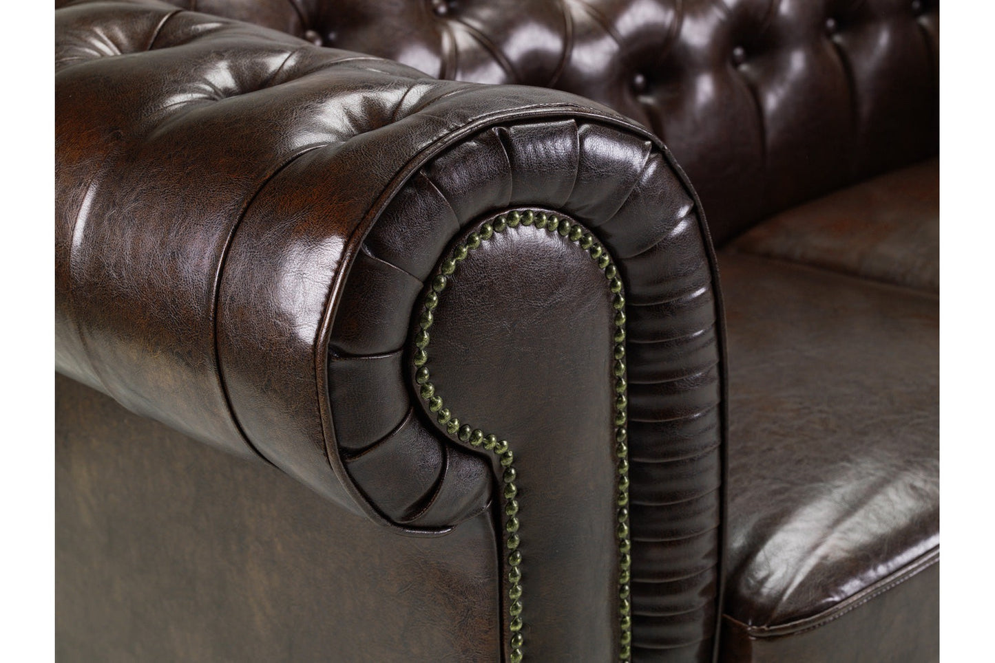 Chesterfield Sofa Antique Brown Armchair