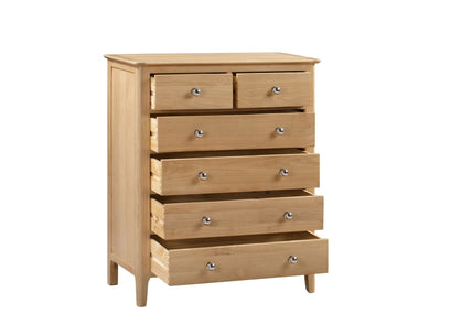 Cole Chest Oak 4+2 Drawer