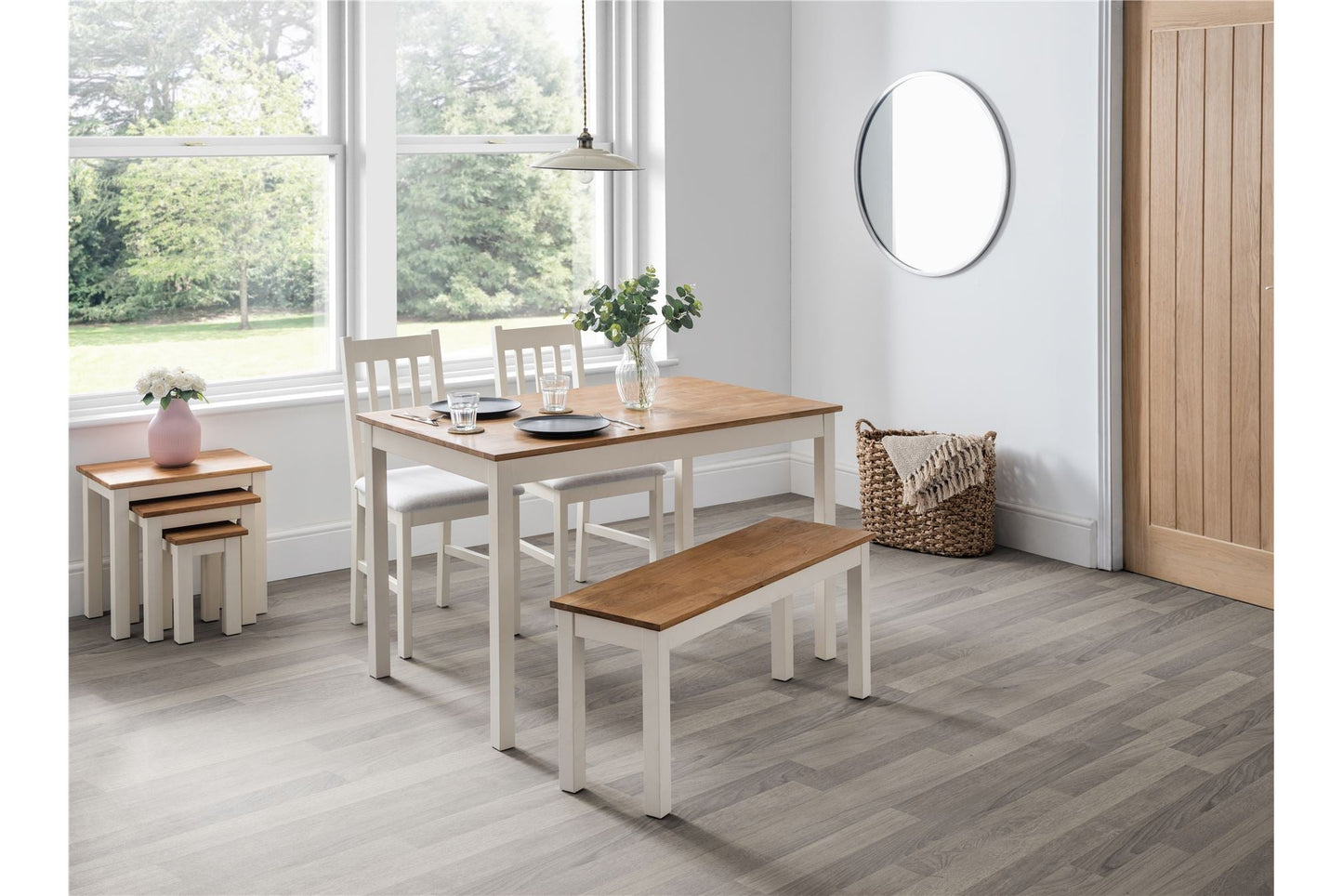 Connie Rectangular Dining Table Ivory/Oak