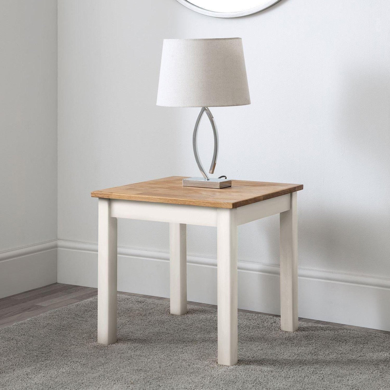 Connie Lamp Table Ivory/Oak