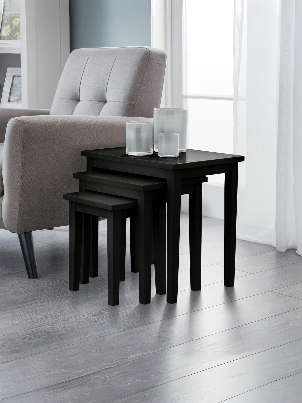 Coral Nesting Side Tables Black