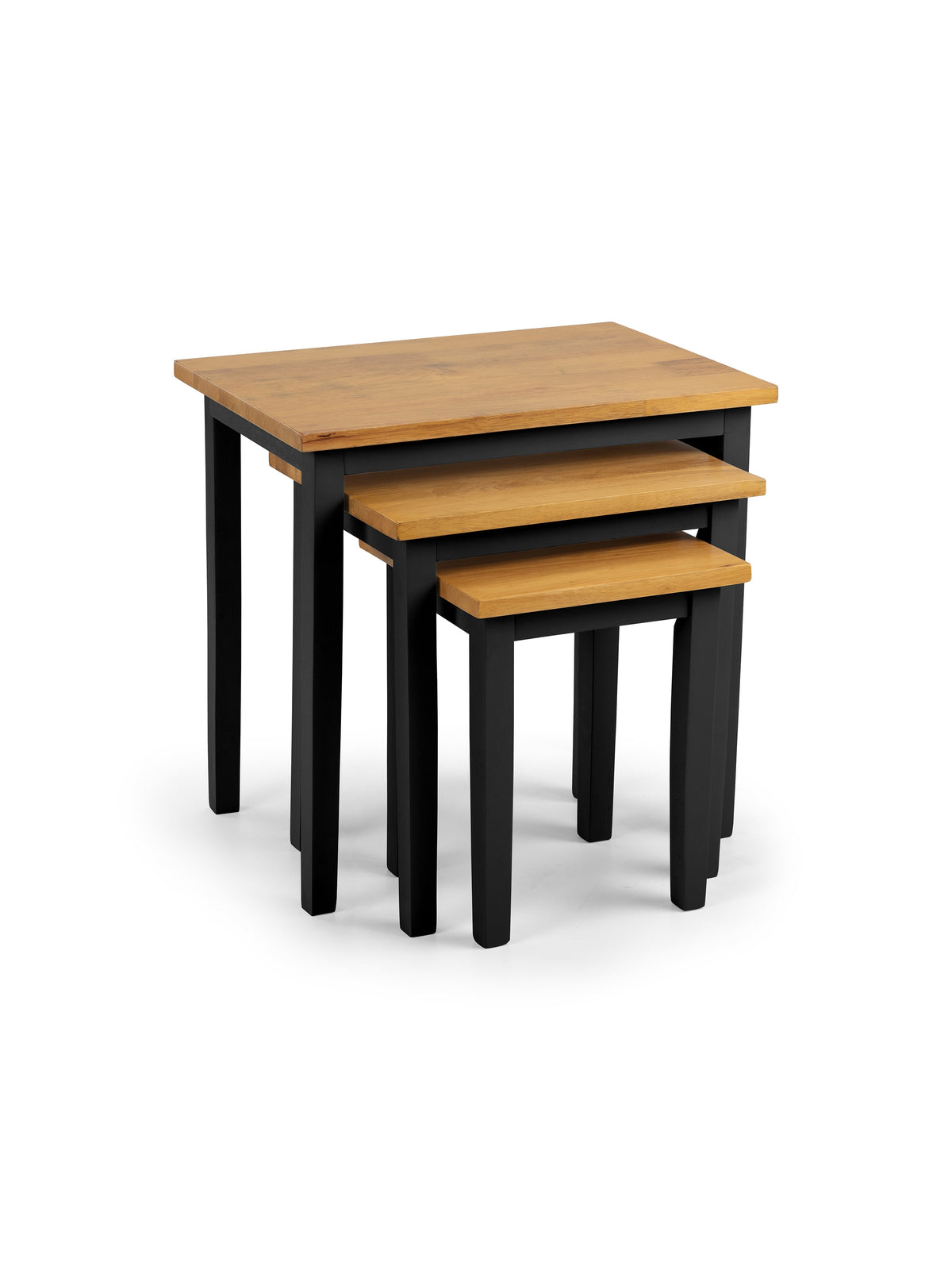 Coral Nesting Side Tables Black and Oak