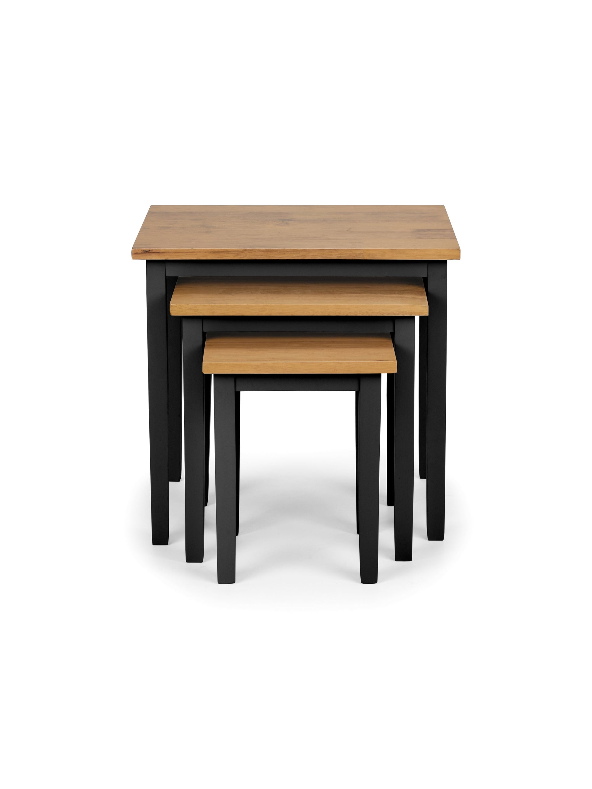 Coral Nesting Side Tables Black and Oak
