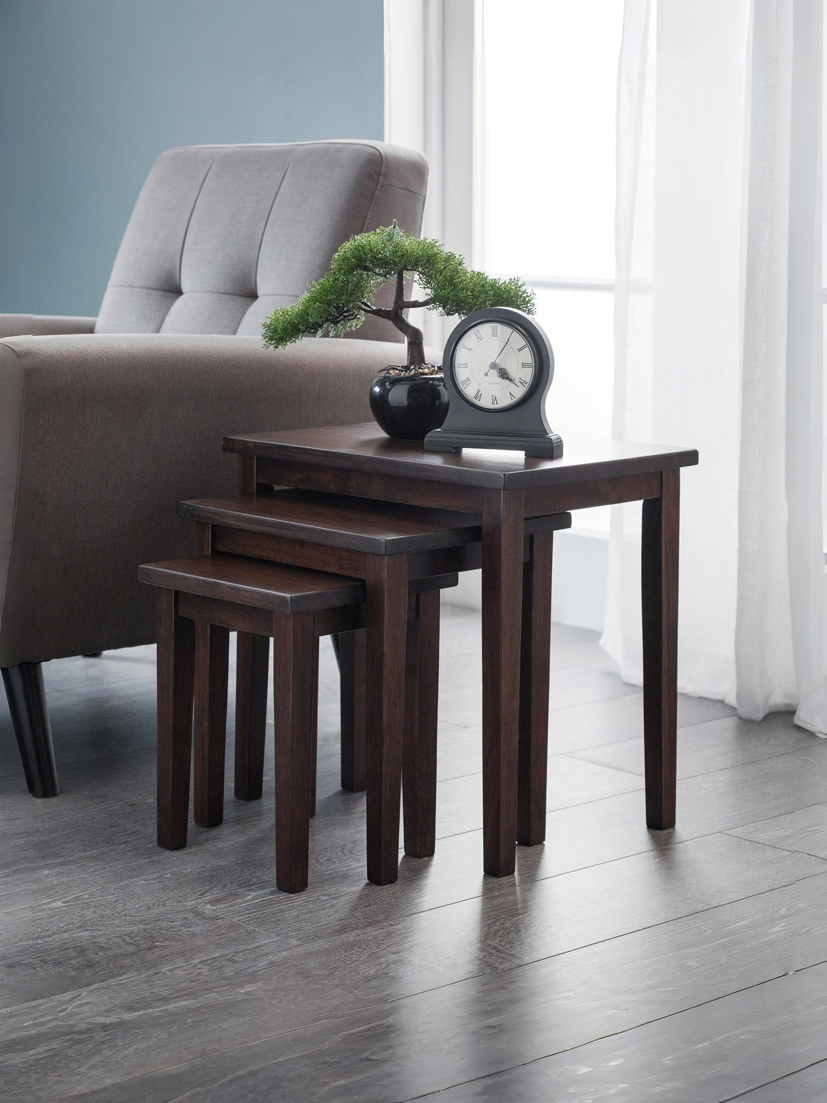 Coral Nesting Side Tables Mahogany