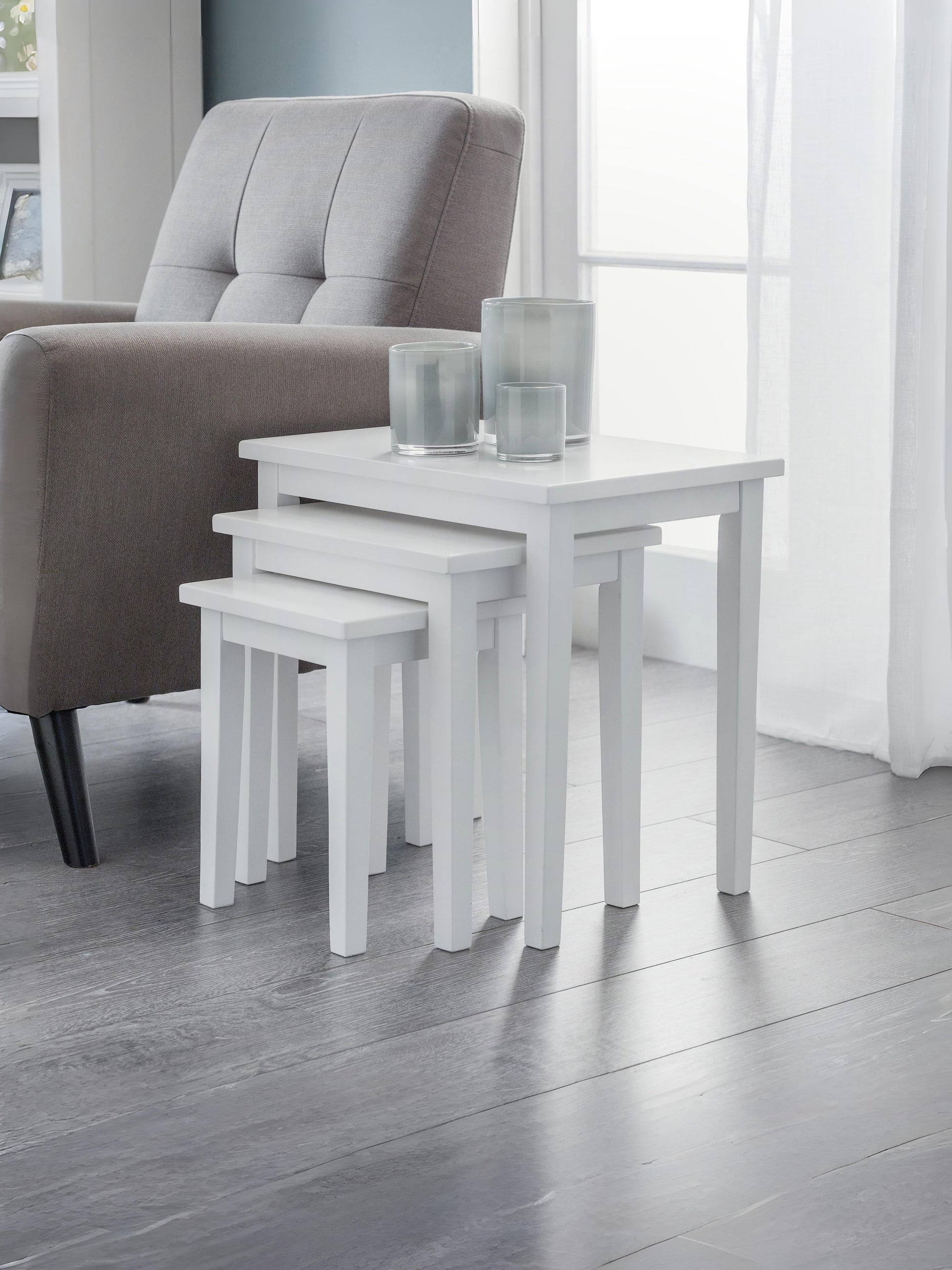 Coral Nesting Side Tables Pure White