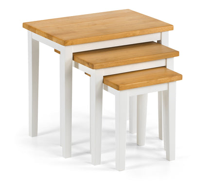 Coral Nesting Side Tables White/Light Oak