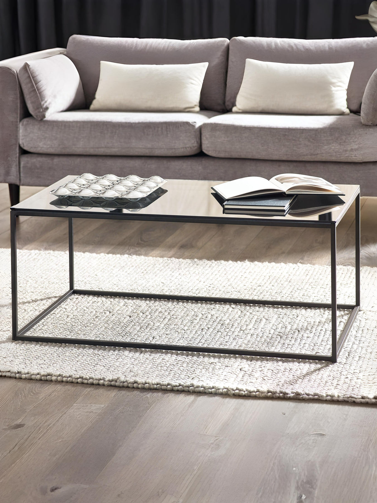 Cypress Coffee Table Smoked Glass/Black