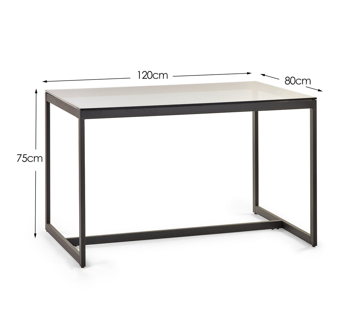 Cypress Dining Table Smoked Glass/Black