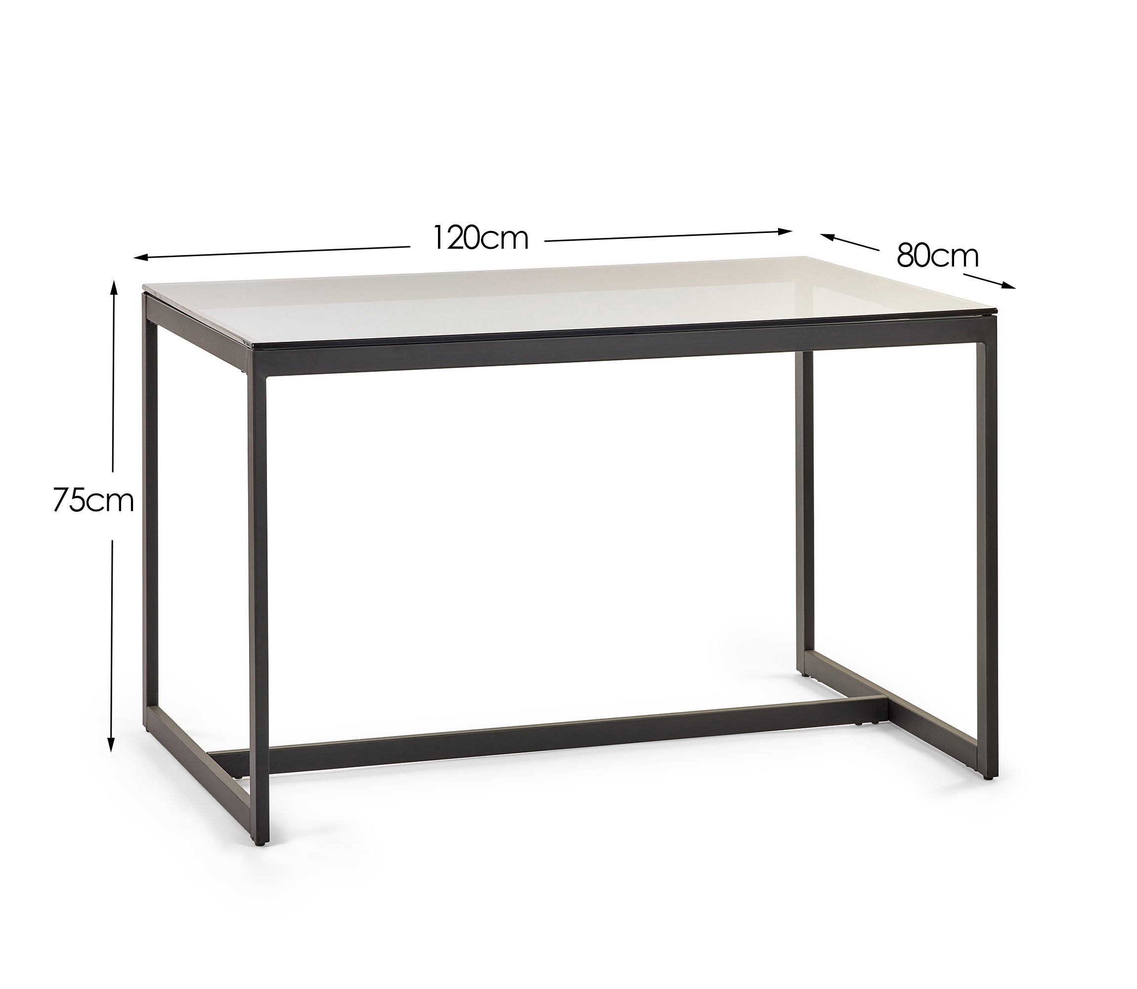 Cypress Dining Table Smoked Glass/Black