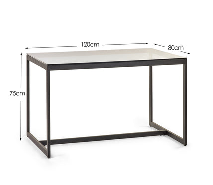 Cypress Dining Table Smoked Glass/Black