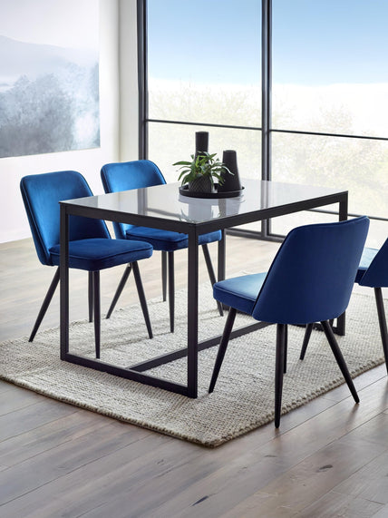 Cypress Dining Table Smoked Glass/Black