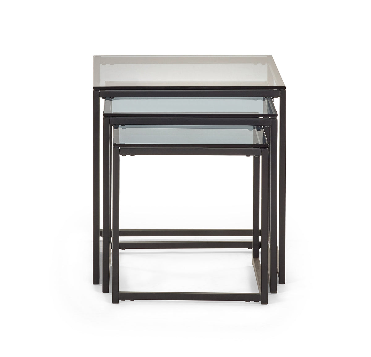 Cypress Nest Of 3 Tables Smoked Glass/Black
