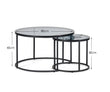 Cypress Round Nesting Coffee Tables Smoked Glass/Black