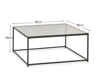 Cypress Square Coffee Table Smoked Glass/Black