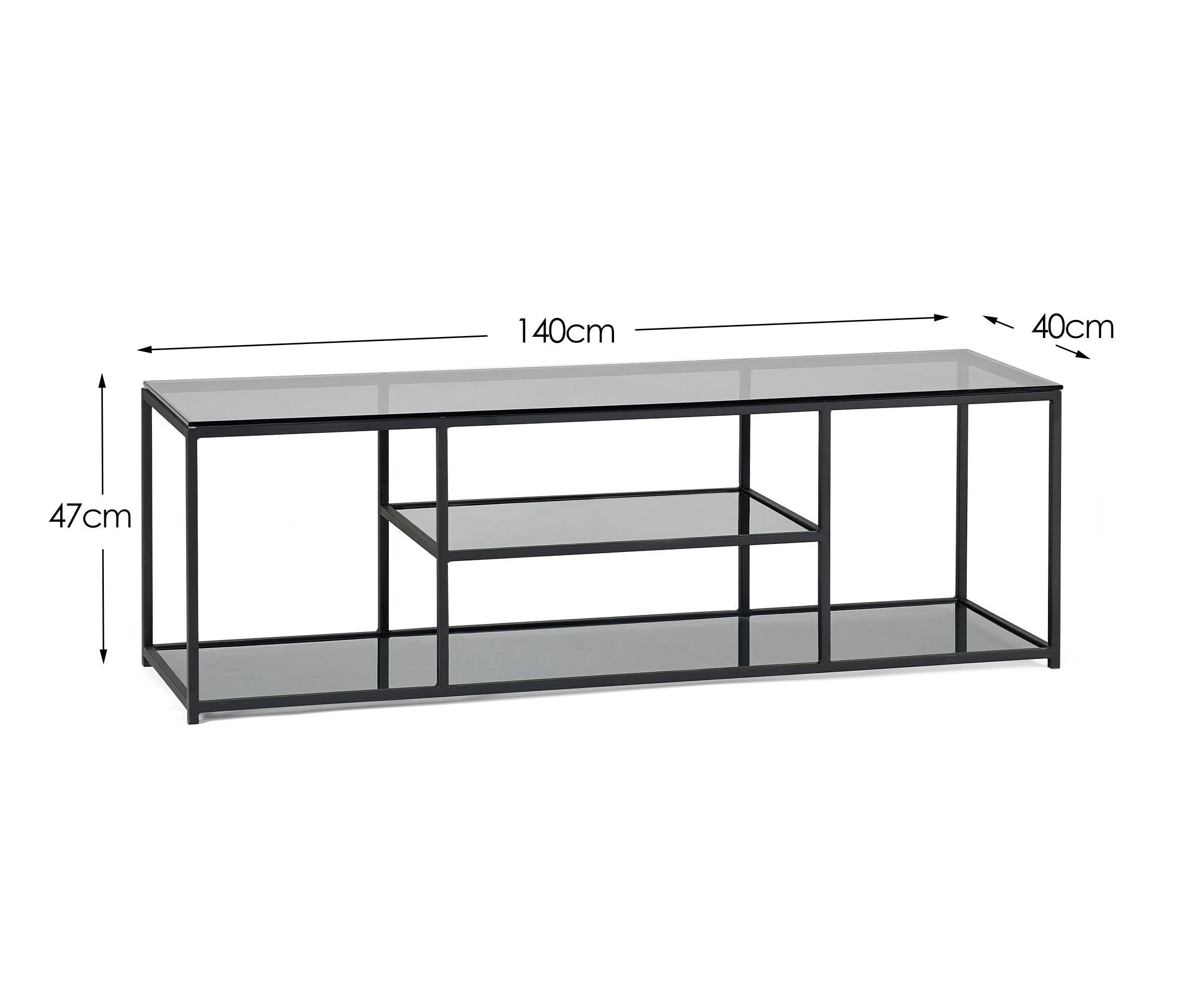 Cypress Tv Unit Smoked Glass/Black