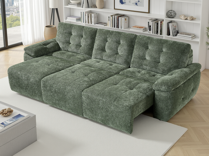 Dallas Electric Sofabed Green 3 Seater