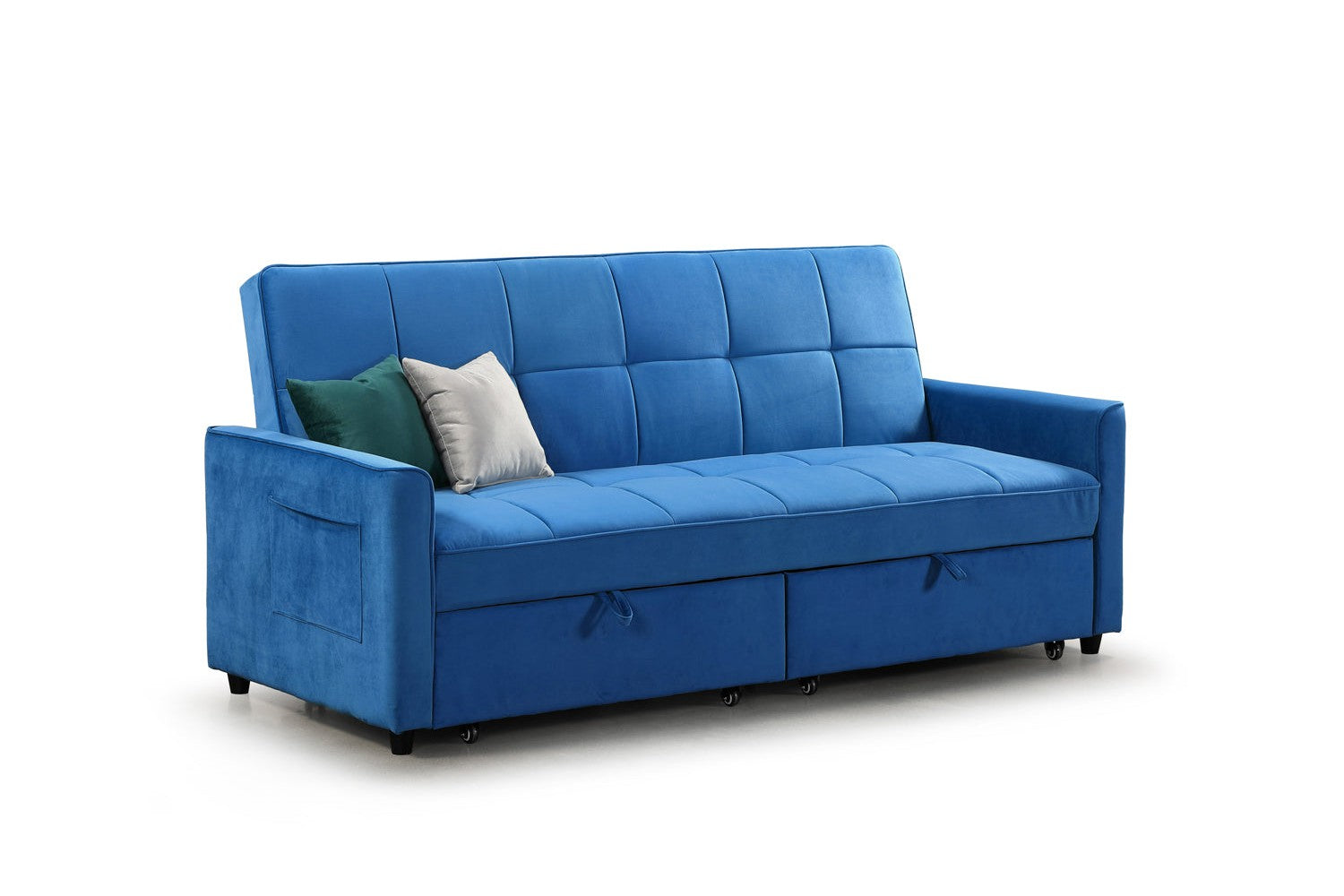 Elegance Sofa Bed Plush Blue 3 Seater