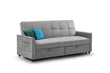 Elegance Sofa Bed Plush Grey 3 Seater