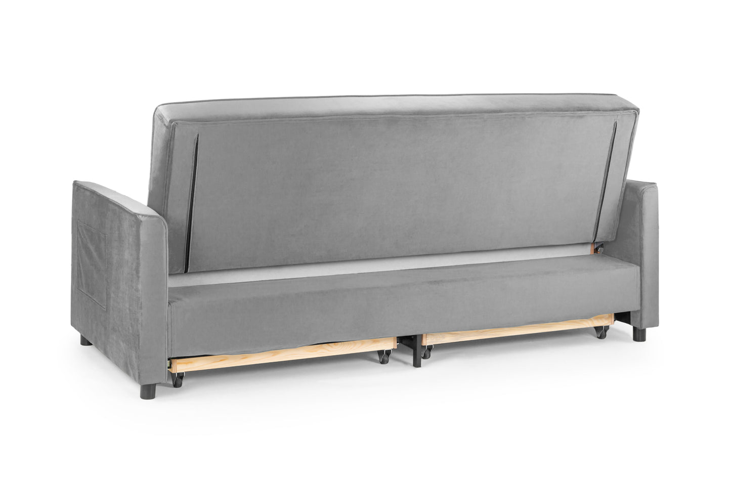 Elegance Sofa Bed Plush Grey 3 Seater