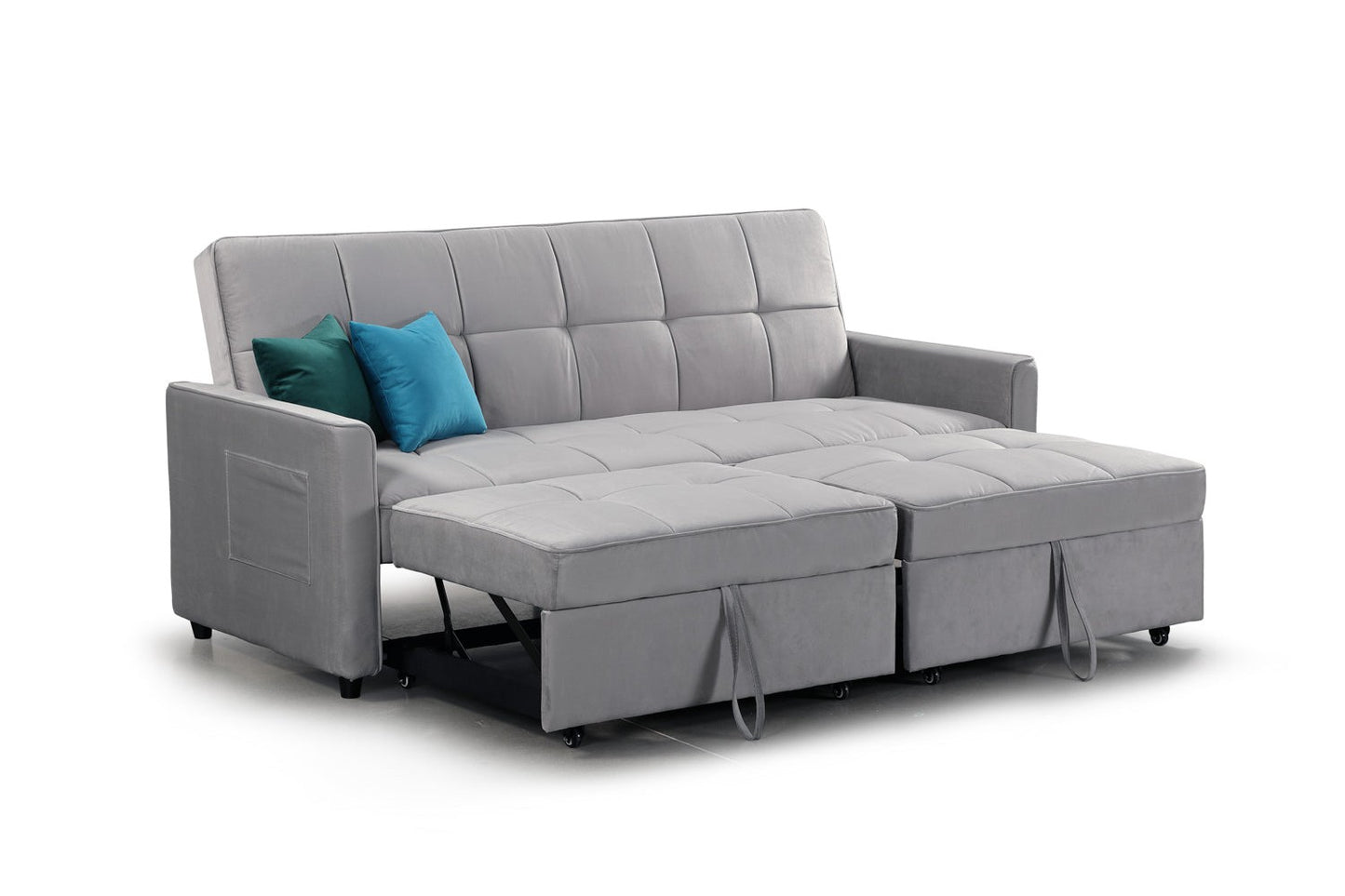 Elegance Sofa Bed Plush Grey 3 Seater