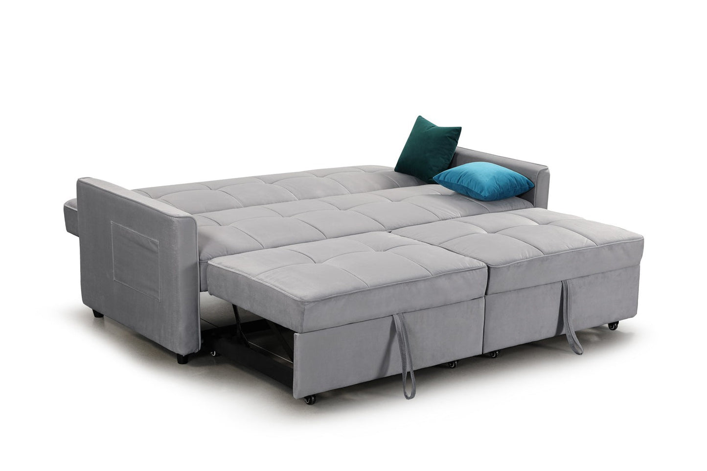 Elegance Sofa Bed Plush Grey 3 Seater