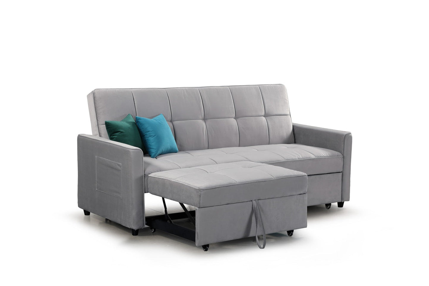 Elegance Sofa Bed Plush Grey 3 Seater