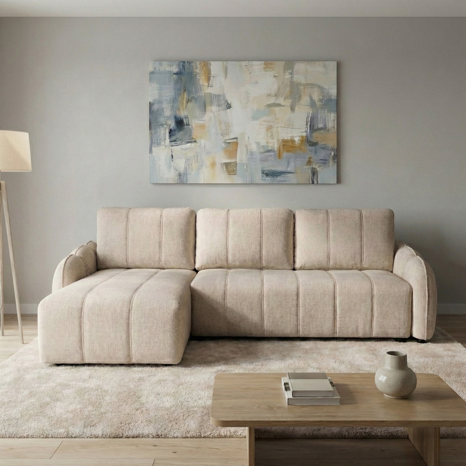 Evara Sofa Bed Universal Corner Beige