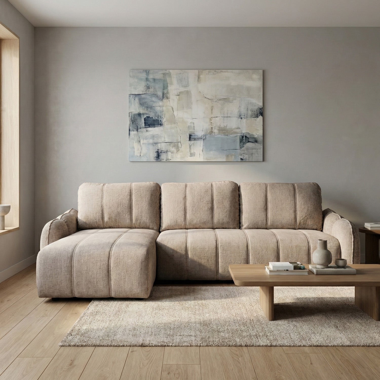 Evara Sofa Bed Universal Corner Mushroom