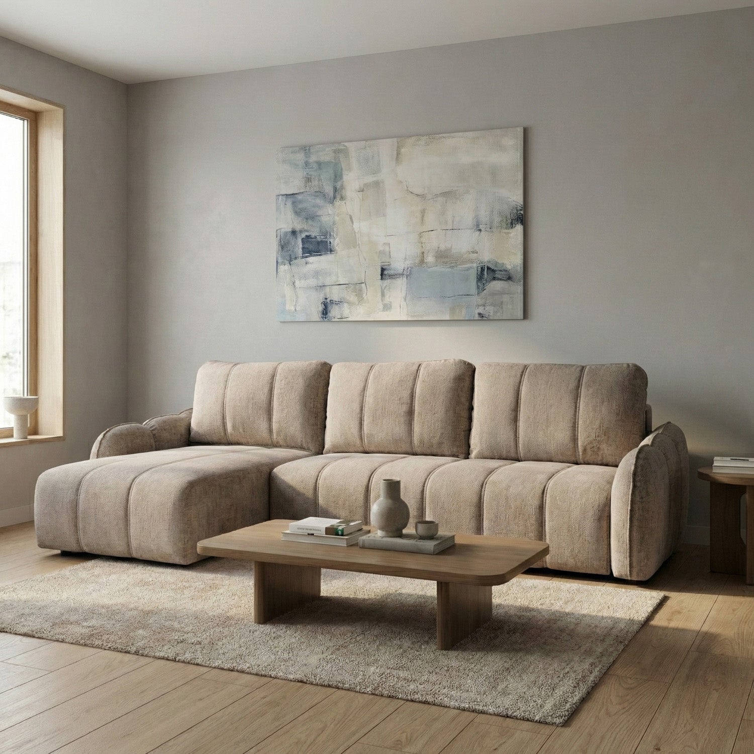 Evara Sofa Bed Universal Corner Mushroom