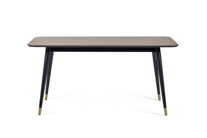 Flavia Rectangular Dining Table Black/Walnut