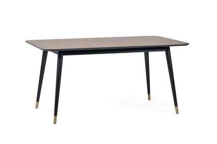 Flavia Rectangular Dining Table Black/Walnut