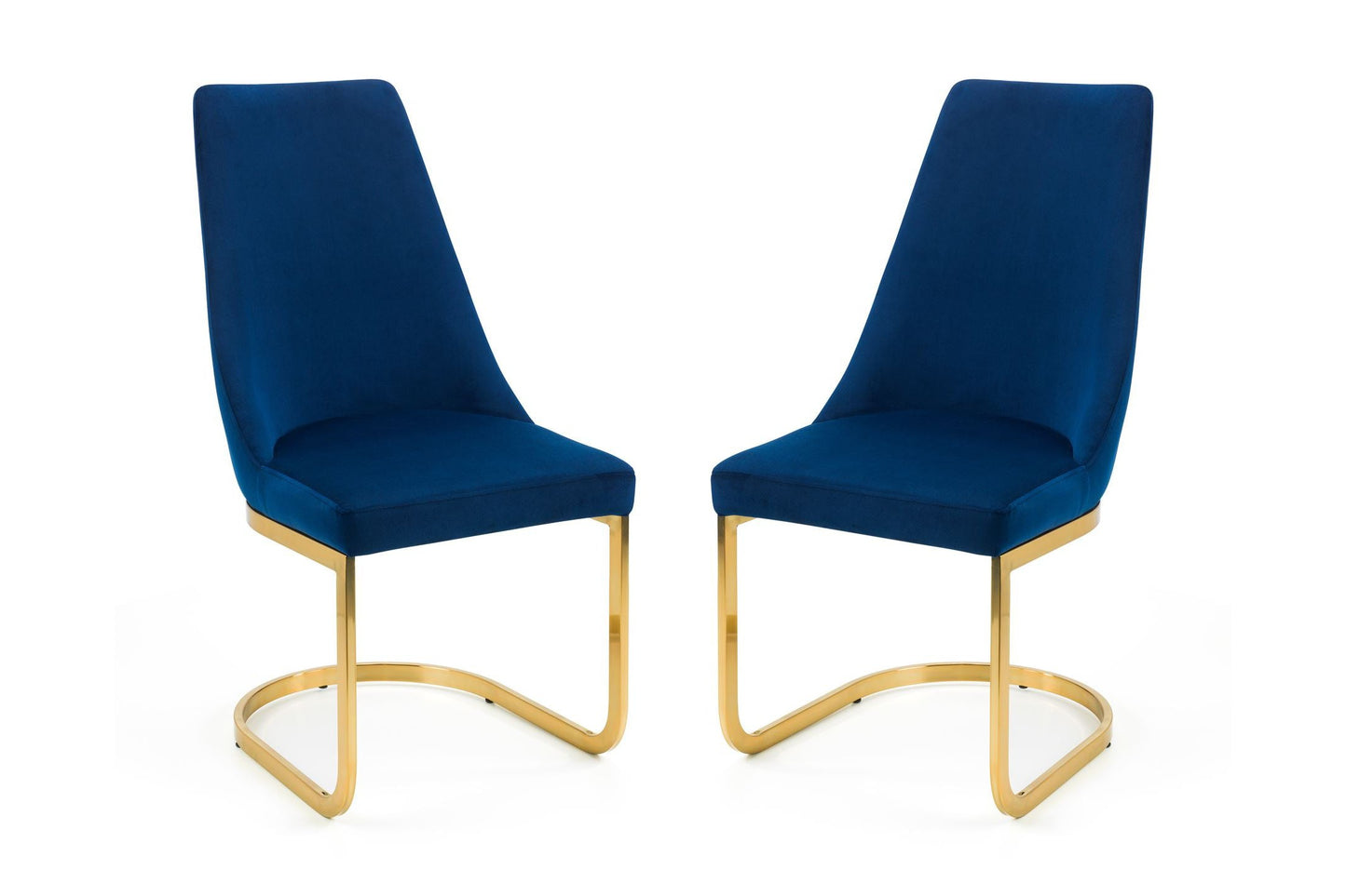 Flora Set Of 2 Dining Chairs Blue/Gold