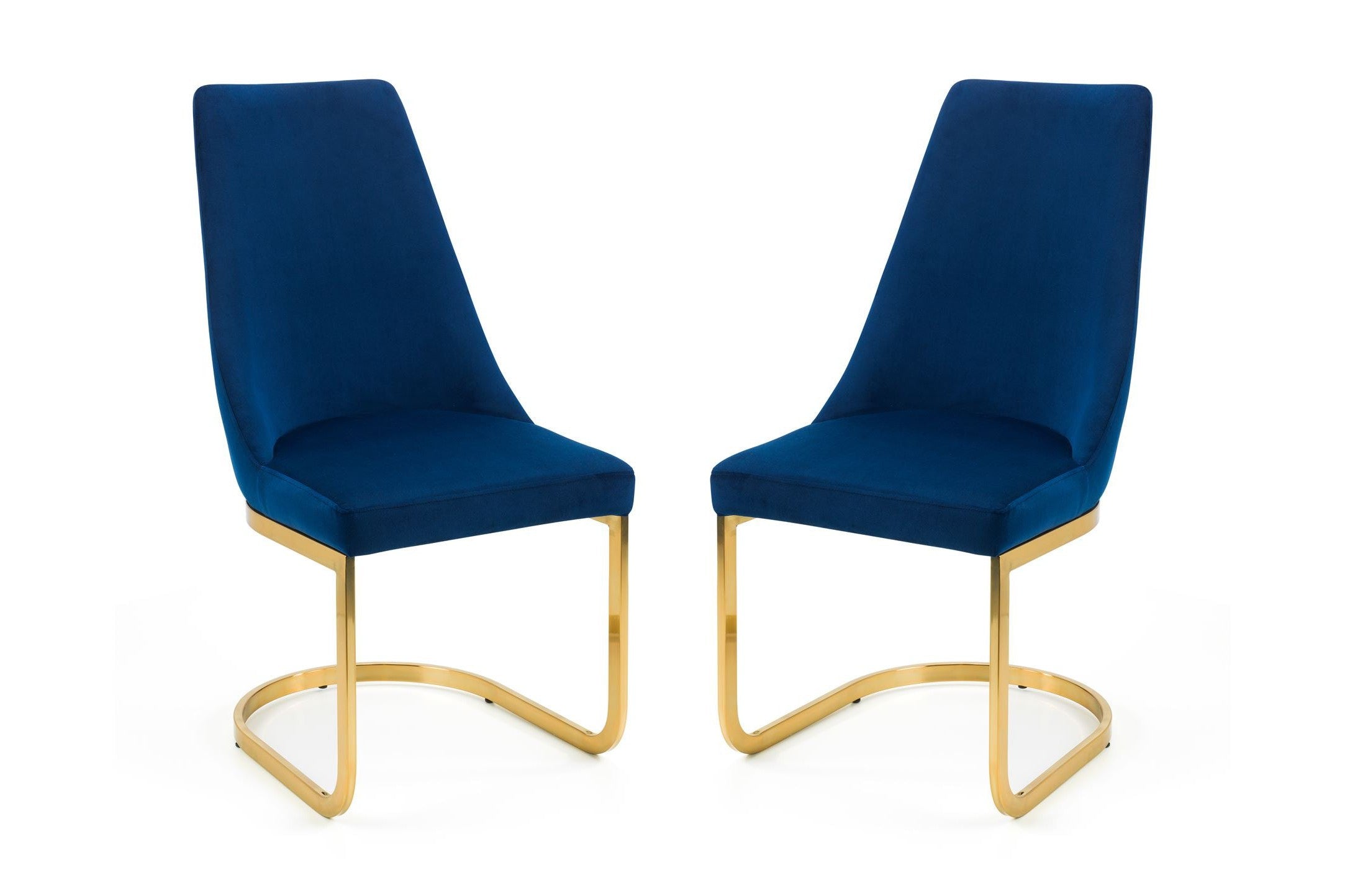 Flora Set Of 2 Dining Chairs Blue/Gold