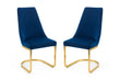 Flora Set Of 2 Dining Chairs Blue/Gold