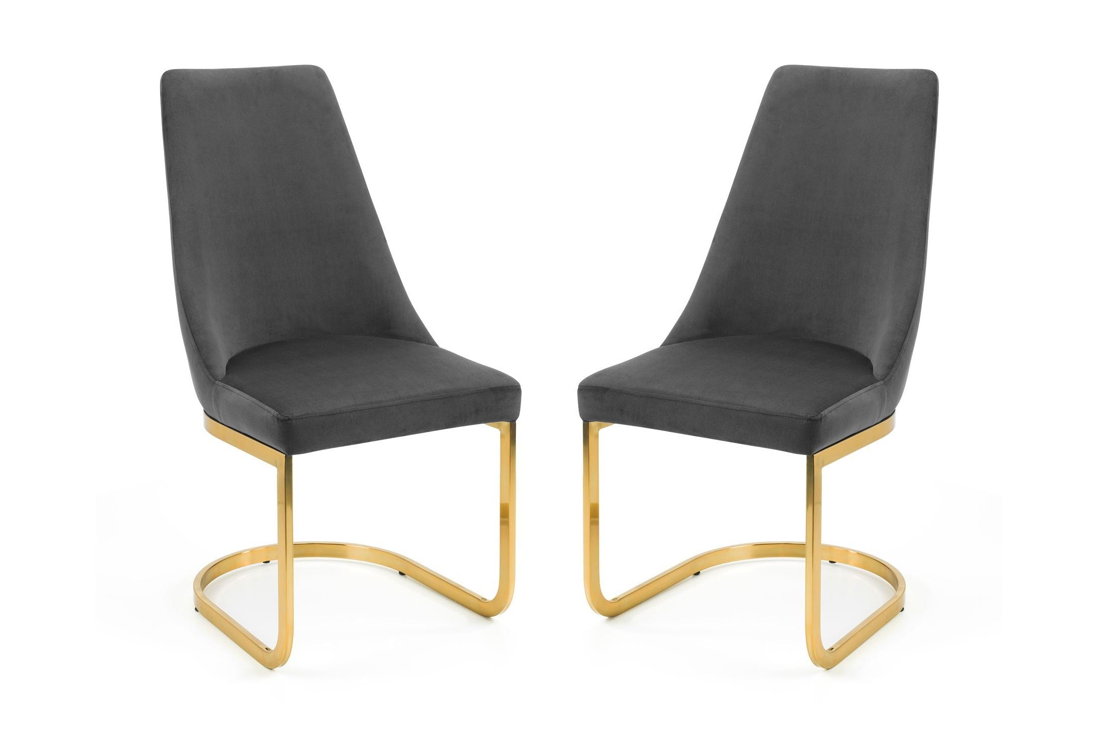 Flora Set Of 2 Dining Chairs Grey/Gold