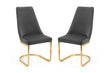 Flora Set Of 2 Dining Chairs Grey/Gold