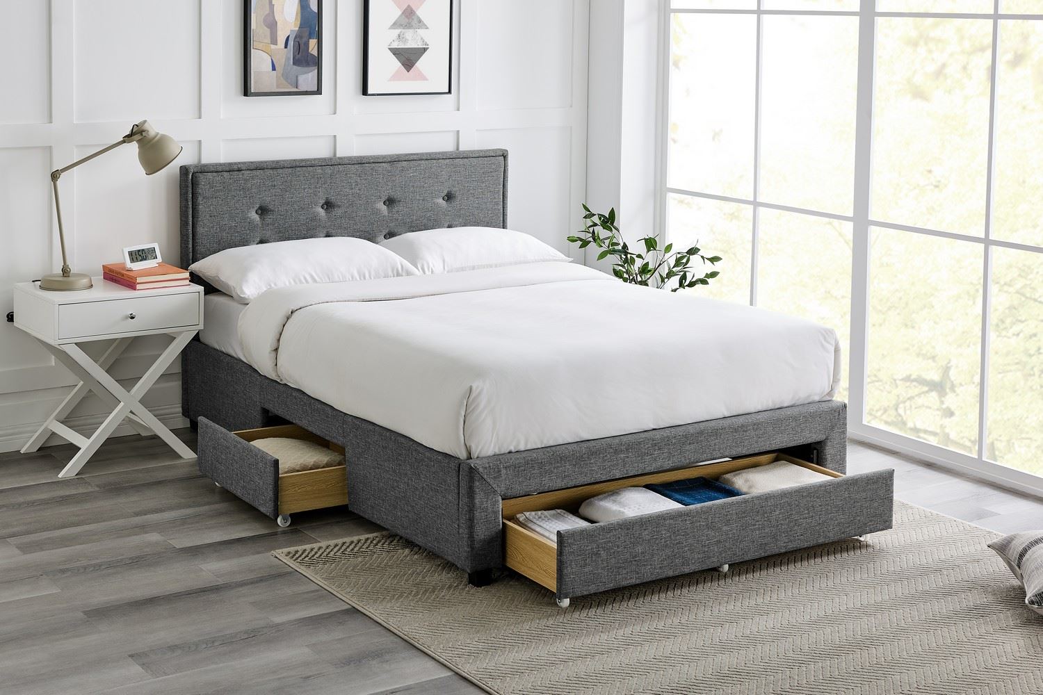 Florence Bed Frame Double Grey