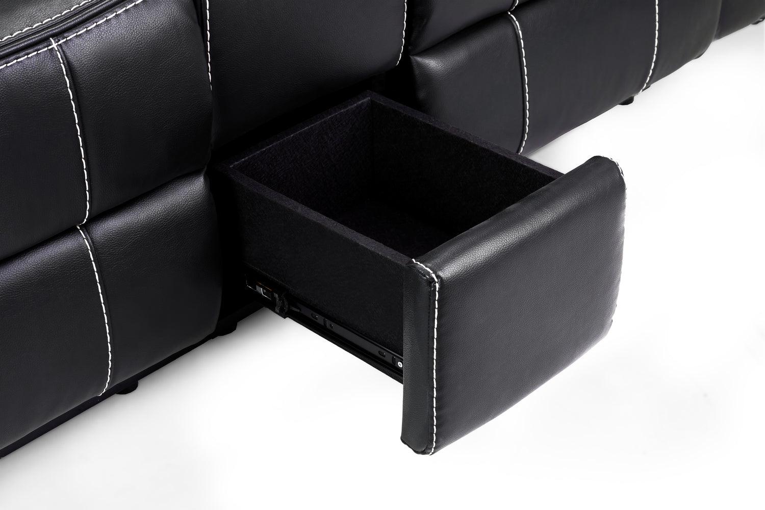 Galaxy Tech Recliner Sofa Black 2 Seater