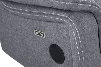 Galaxy Tech Recliner Sofa Grey Fabric 2 Seater