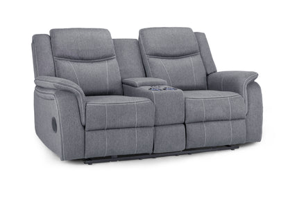 Galaxy Tech Recliner Sofa Grey Fabric 2 Seater