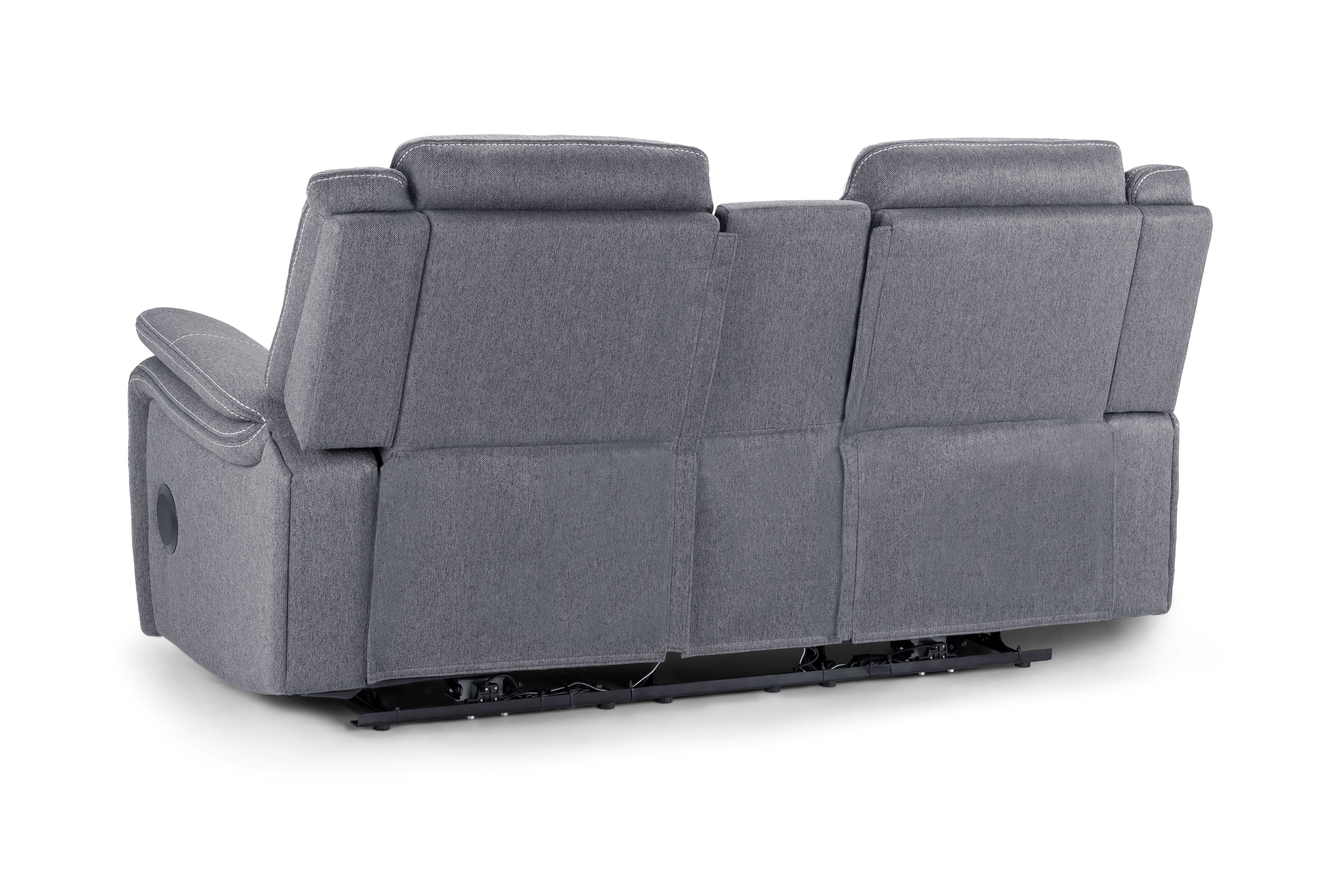 Galaxy Tech Recliner Sofa Grey Fabric 2 Seater